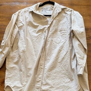 Frank & Eileen Oversized Light Tan Canvas Button Down